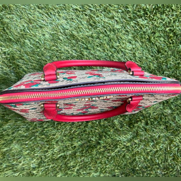 RARE Michael Kors Cindy Large Dome Floral Satchel Crossbody Handbag - Picture 7 of 12